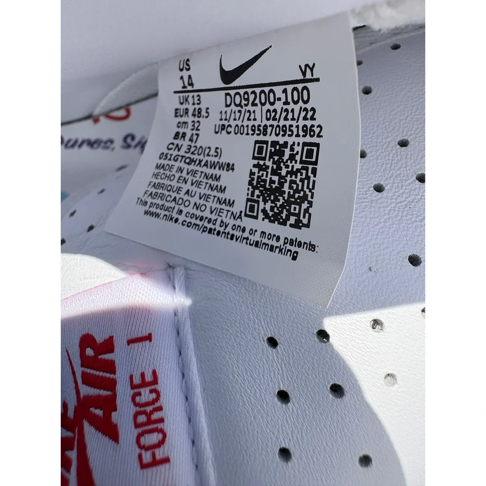 Nike Air Force 1 Low Puerto Rico Day White Blue DQ9200-100 Mens‎ Size 14 New